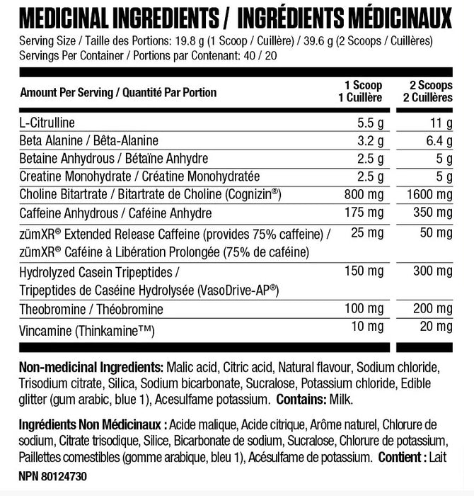 GODZILLA PRE-WORKOUT 40g serving size