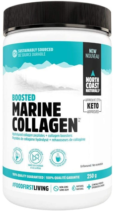 North Coast Naturals Boosted Marine Collagen - Unflavoured, 250 Grams / 24 Servings