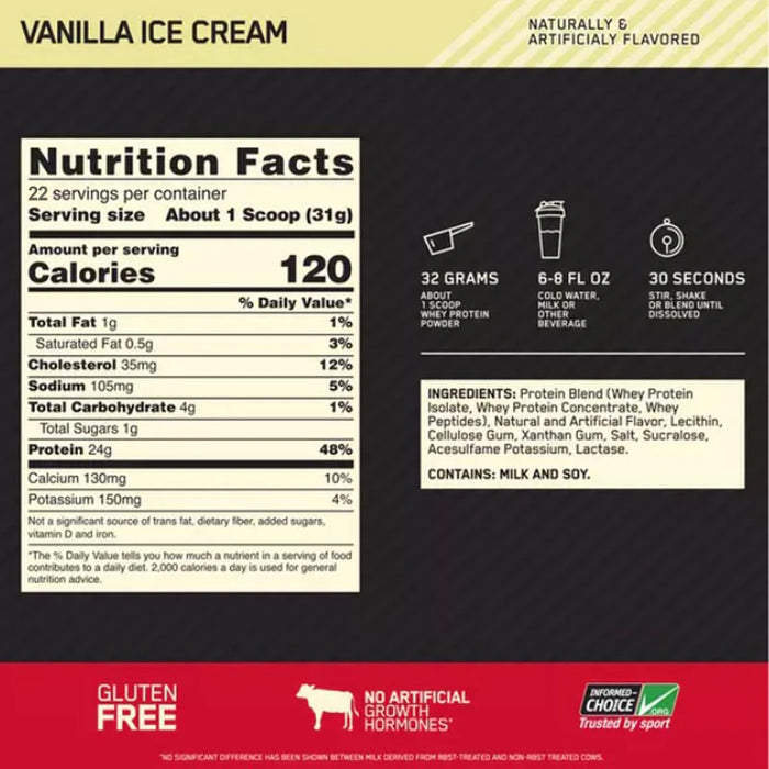 Optimum Nutrition Gold Standard 100% Whey 1.47 - 1.5lb (22 Servings)