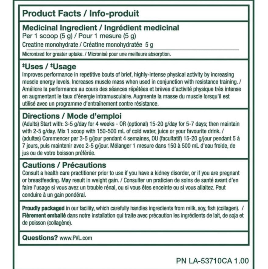 PVL Creatine Monohydrate 1200g﻿ — Popeye's Supplements Kelowna