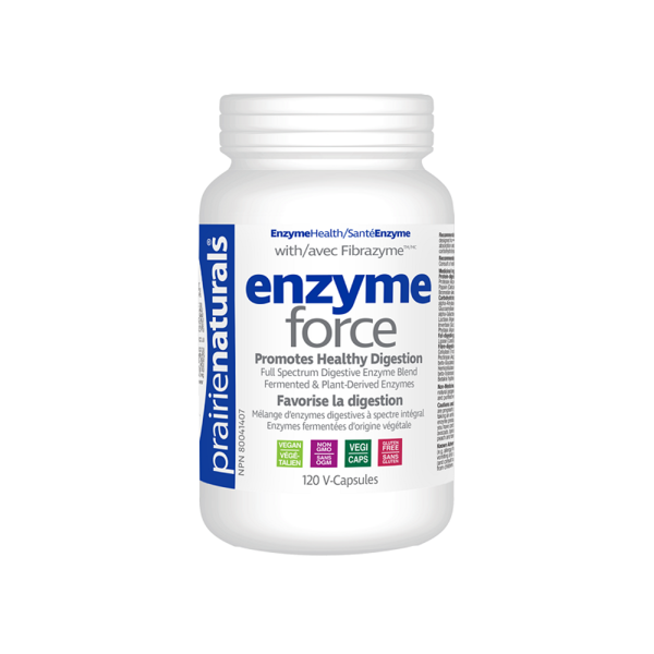 Prairie Naturals Enzyme-Force with Fibrazyme, 120+ 20 BONUS V-Capsules